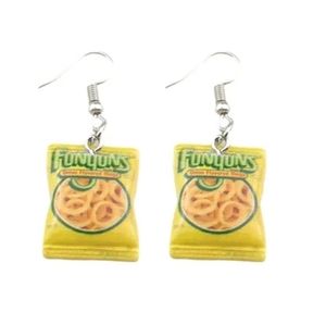 Funyuns Chip Earrings, Fun Earrings, Novelty Earrings, Snack Earrings